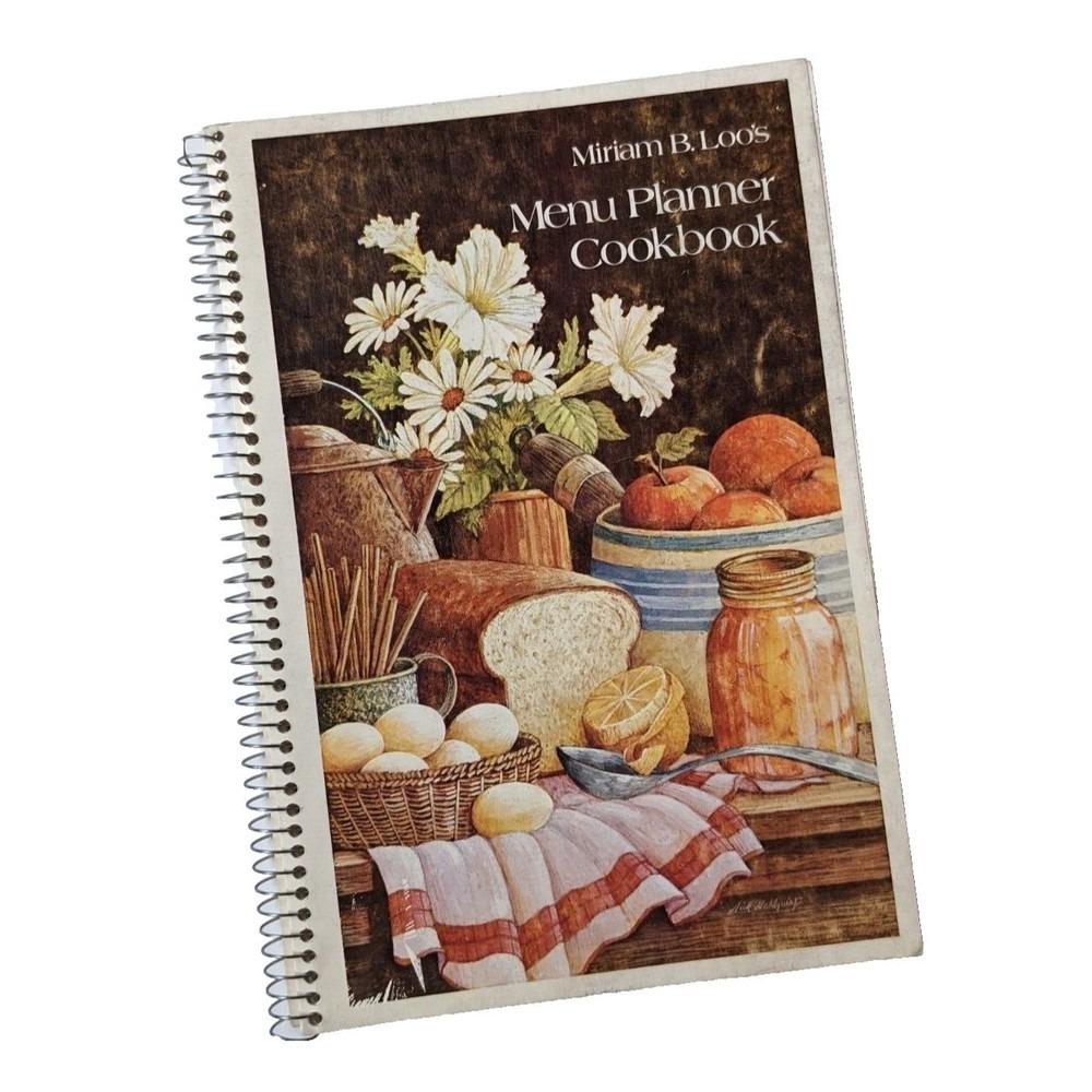 Miriam B. Loo's Menu Planner Cookbook (1978) Vintage Spiralbound‎